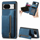 For Google Pixel 7 Leather Zipper Wallet Back Phone Case