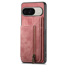 Retro Leather Zipper Wallet Back Phone Case, For Google Pixel 10 / 10 Pro