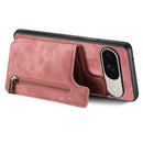 Retro Leather Zipper Wallet Back Phone Case, For Google Pixel 10 / 10 Pro