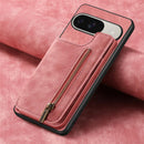 Retro Leather Zipper Wallet Back Phone Case, For Google Pixel 10 / 10 Pro