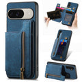 Retro Leather Zipper Wallet Back Phone Case, For Google Pixel 10 / 10 Pro