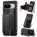 Retro Leather Zipper Wallet Back Phone Case, For Google Pixel 10 / 10 Pro