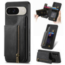 Retro Leather Zipper Wallet Back Phone Case, For Google Pixel 10 / 10 Pro