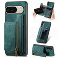 Retro Leather Zipper Wallet Back Phone Case, For Google Pixel 10 / 10 Pro