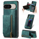 Retro Leather Zipper Wallet Back Phone Case, For Google Pixel 10 / 10 Pro