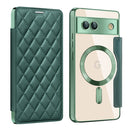 Shield Magsafe RFID Anti-theft Rhombus Leather Phone Case, For Google Pixel 9 Pro, For Google Pixel 9, For Google Pixel 7a