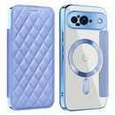 Shield Magsafe RFID Anti-theft Rhombus Leather Phone Case, For Google Pixel 9 Pro, For Google Pixel 9, For Google Pixel 7a