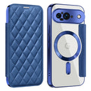 Shield Magsafe RFID Anti-theft Rhombus Leather Phone Case, For Google Pixel 9 Pro, For Google Pixel 9, For Google Pixel 7a