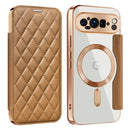 Shield Magsafe RFID Anti-theft Rhombus Leather Phone Case, For Google Pixel 9 Pro, For Google Pixel 9, For Google Pixel 7a