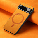 For Google Pixel 9 Pro XL Retro Magsafe Magnetic PU Back Cover Phone Case