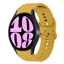 For Samsung Galaxy Watch 7/6/5/4 Classic Wave Pattern Stitched Silicone Watch Band