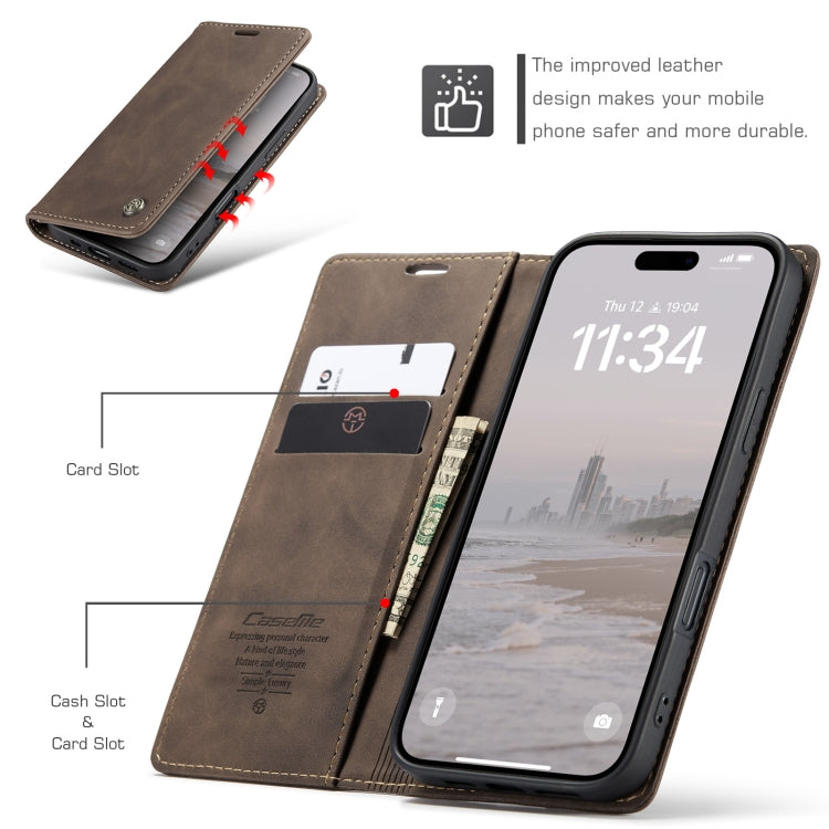 For iPhone 16 Pro Max CaseMe 013 Wallet Flip Leather Phone Case