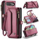 For Google Pixel 9 Pro XL Card Slots Zipper Wallet RFID Anti-theft Leather Case
