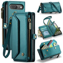 For Google Pixel 9 Pro XL Card Slots Zipper Wallet RFID Anti-theft Leather Case