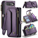 For Google Pixel 9 Pro XL Card Slots Zipper Wallet RFID Anti-theft Leather Case