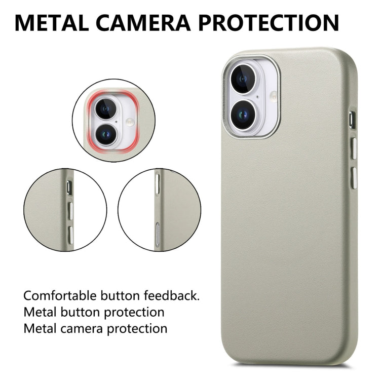 For iPhone 16 Electroplated Metal Button Shockproof Phone Case