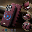 CaseMe C49 MagSafe RFID Blocking Detachable Wallet Leather Phone Case, For iPhone 12 / 12 Pro