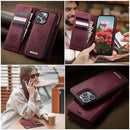 CaseMe C49 MagSafe RFID Blocking Detachable Wallet Leather Phone Case, For iPhone 12 / 12 Pro