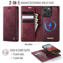 CaseMe C49 MagSafe RFID Blocking Detachable Wallet Leather Phone Case, For iPhone 12 / 12 Pro