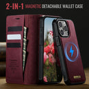 CaseMe C49 MagSafe RFID Blocking Detachable Wallet Leather Phone Case, For iPhone 12 / 12 Pro