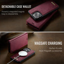 CaseMe C49 MagSafe RFID Blocking Detachable Wallet Leather Phone Case, For iPhone 12 / 12 Pro