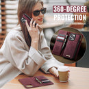 CaseMe C49 MagSafe RFID Blocking Detachable Wallet Leather Phone Case, For iPhone 12 / 12 Pro