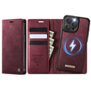 CaseMe C49 MagSafe RFID Blocking Detachable Wallet Leather Phone Case, For iPhone 12 / 12 Pro