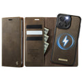 CaseMe C49 MagSafe RFID Blocking Detachable Wallet Leather Phone Case, For iPhone 12 / 12 Pro