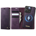 CaseMe C49 MagSafe RFID Blocking Detachable Wallet Leather Phone Case, For iPhone 12 / 12 Pro