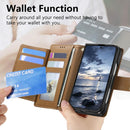 For iPhone Duo Flowers Leaves Zipper Wallet Leather Phone Case with Strap