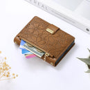 For iPhone Duo Flowers Leaves Zipper Wallet Leather Phone Case with Strap