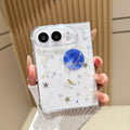 For iPhone Duo Cosmic Star Glitter Epoxy TPU Phone Case