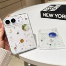 For iPhone Duo Cosmic Star Glitter Epoxy TPU Phone Case