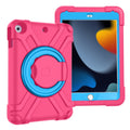 iPad 9th 8th 7th Gen 10.2 inch EVA + PC Flat Protective Shell with 360 ° Rotating Bracket