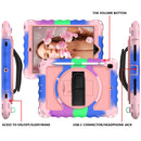 For iPad 9.7 (2018) & (2017) 360 Degree Rotation PC + Silicone Shockproof Combination Case with Holder & Hand Grip Strap & Neck Strap