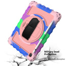 For iPad 9.7 (2018) & (2017) 360 Degree Rotation PC + Silicone Shockproof Combination Case with Holder & Hand Grip Strap & Neck Strap