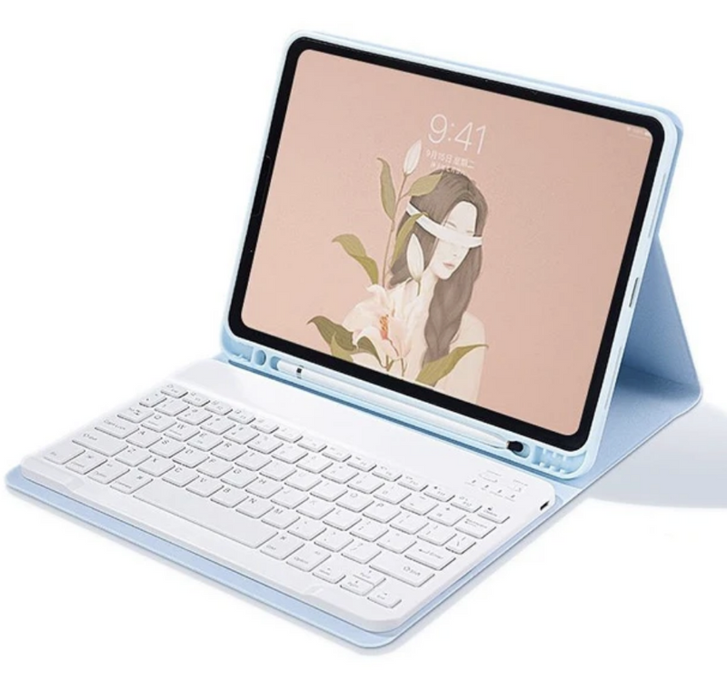 iPad 7th Gen Generation 10.2 Inch 2019 Bluetooth Keyboard Case Cover with Pencil Holder