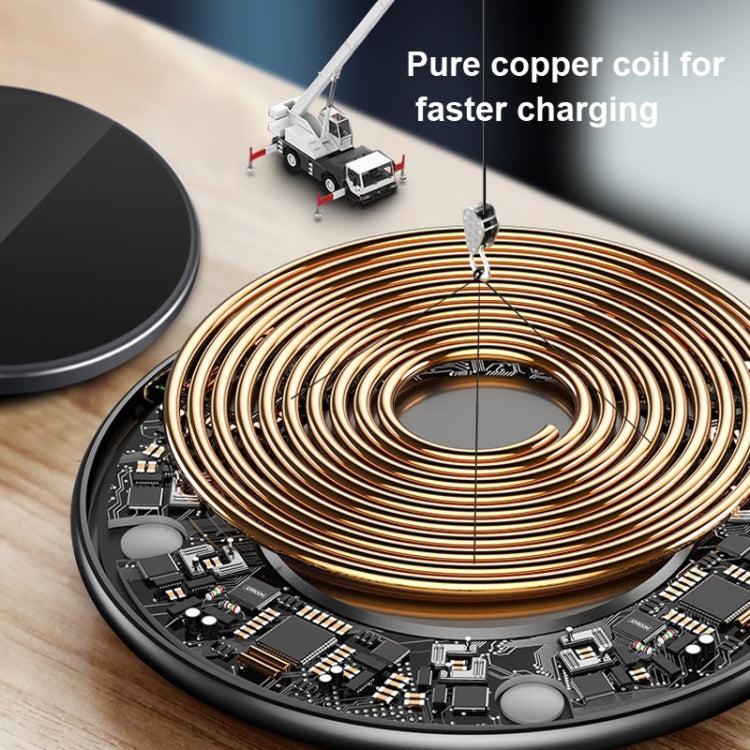 15W Metal Round Wireless Charger Smart Fast Charge