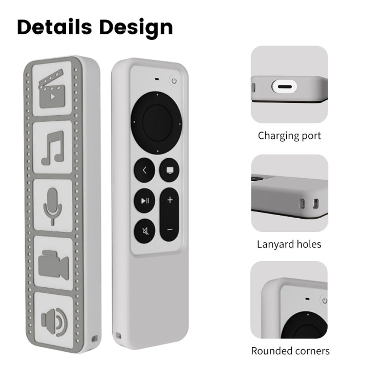 Silicone Remote Controller Waterproof Anti-Slip Protective Cover For Apple TV 4K 2021, (Brown), (Black), (Gray White), (Luminous Color)