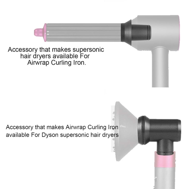 For Dyson Hair Dryer Curling Iron Accessories, Hair Dryer Adapter, 1pair Long Barrels Rose Red, 1pair Long Barrels +2 Adapters Rose Red, 1pair Long Barrels +1 Adapter  Rose Red, Hair Curling Adapter