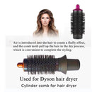 For Dyson Airwrap Cylinder Comb Hair Dryer Curling Attachment, 40mm Cylinder Comb Rose Red