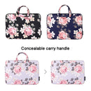 White Rose Pattern Laptop Case Bag Computer Liner Bag With Handle