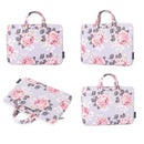 White Rose Pattern Laptop Case Bag Computer Liner Bag With Handle