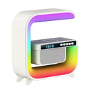 5 In 1 Wireless Charger Bluetooth Speaker Clock With RGB LED Atmosphere Smart Light