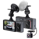 3 Camera Lens 3-inch IPS Screen WiFi Car Dash Cam 1080P Night Vision Dash Camera for Cars, 32G, 64G