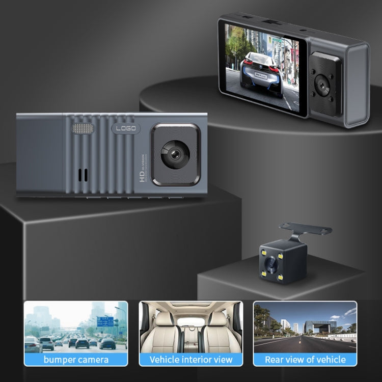 3 Camera Lens 3-inch IPS Screen WiFi Car Dash Cam 1080P Night Vision Dash Camera for Cars, 32G, 64G