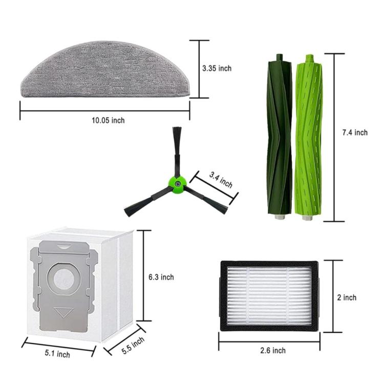 9 in 1 Kit For iRobot Roomba Combo i5 / i5+ / j5 / j5+ Vacuum & Mop Accessories