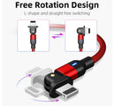 For iPhone iPad Rotate 3A Fast Charger USB Charging & Data Sync Cable Lead