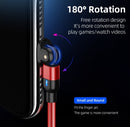 For iPhone iPad Rotate 3A Fast Charger USB Charging & Data Sync Cable Lead