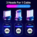360° Charging Cable Magnetic Charger Cord For iPhone Type-C Micro USB 1M 2M